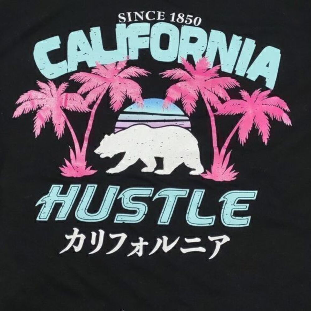 Fresh Laundry California Hustle Black T Shirt‎ Sz L
